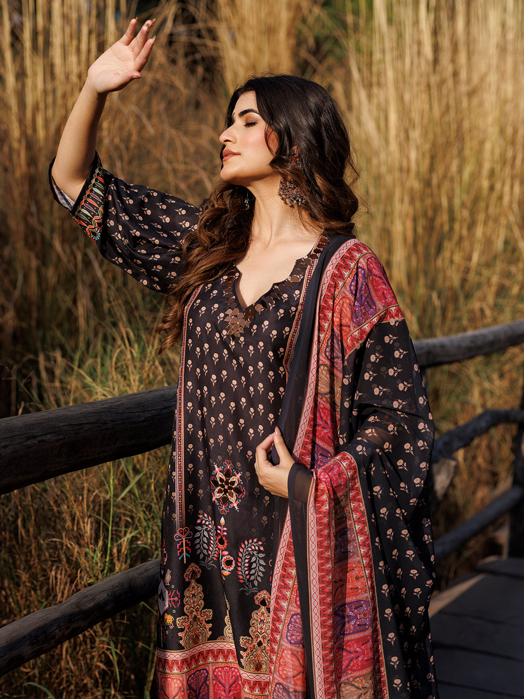 Ebony Black Muslin Kurta Set - By Ragavi - qivii