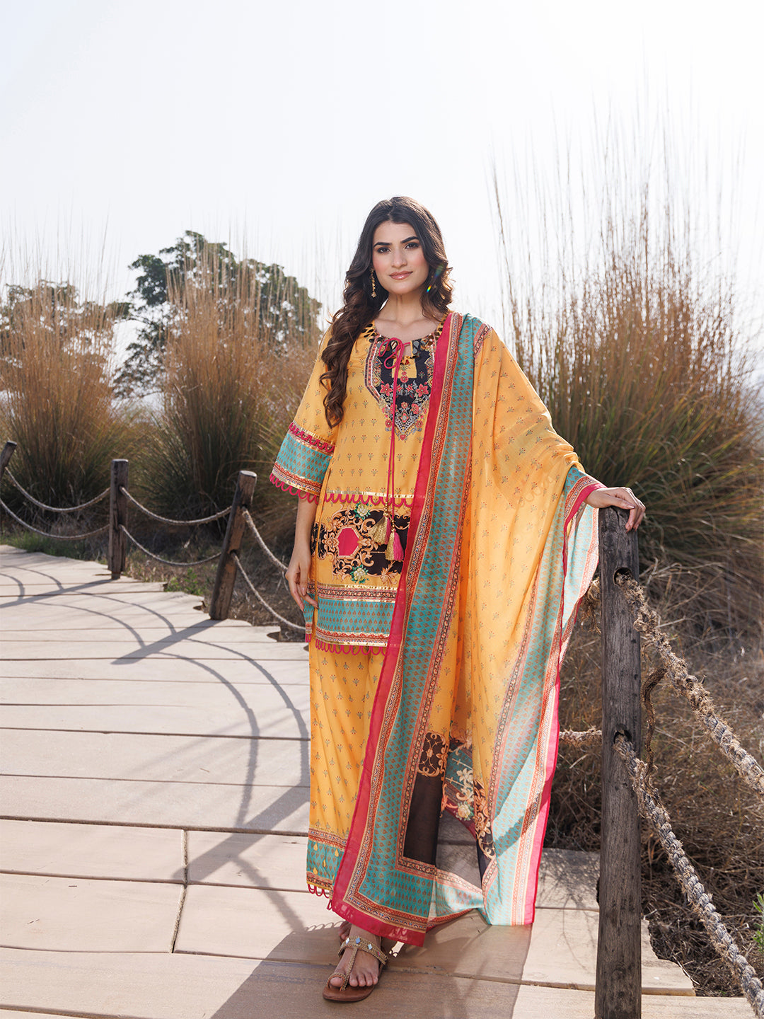 Sunstruck Yellow Muslin Kurta Set - By Ragavi - qivii