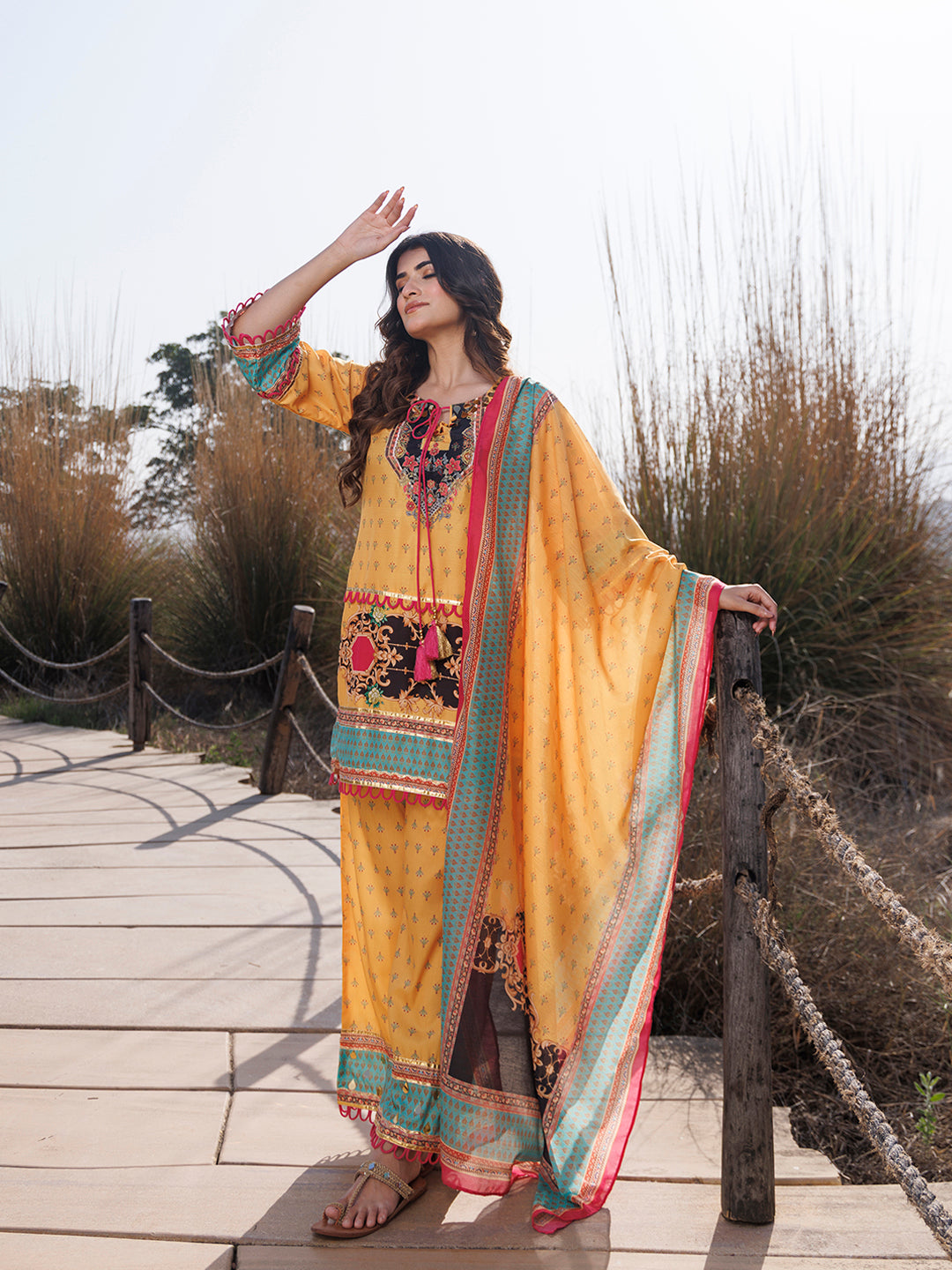Sunstruck Yellow Muslin Kurta Set - By Ragavi - qivii