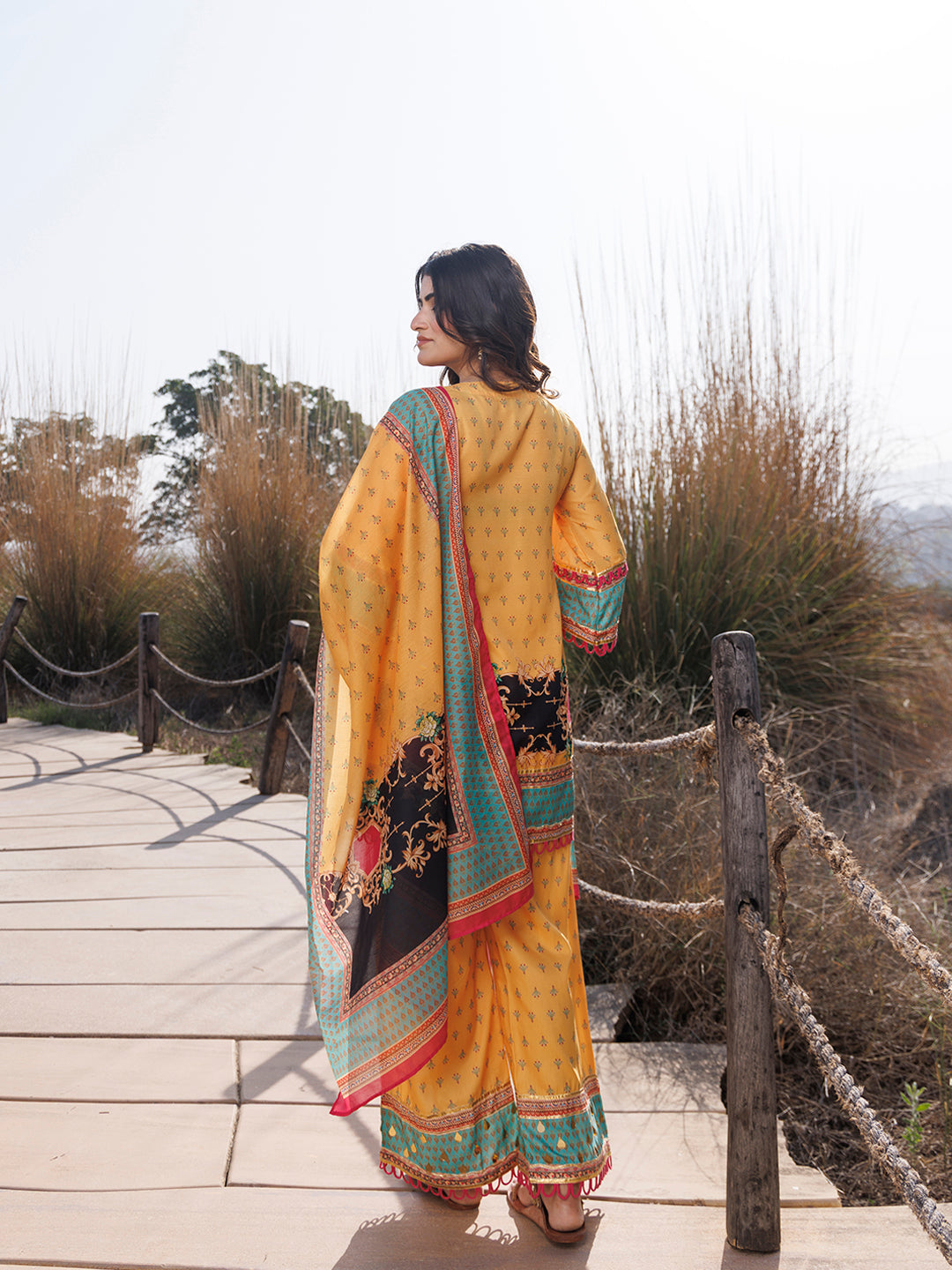 Sunstruck Yellow Muslin Kurta Set - By Ragavi - qivii
