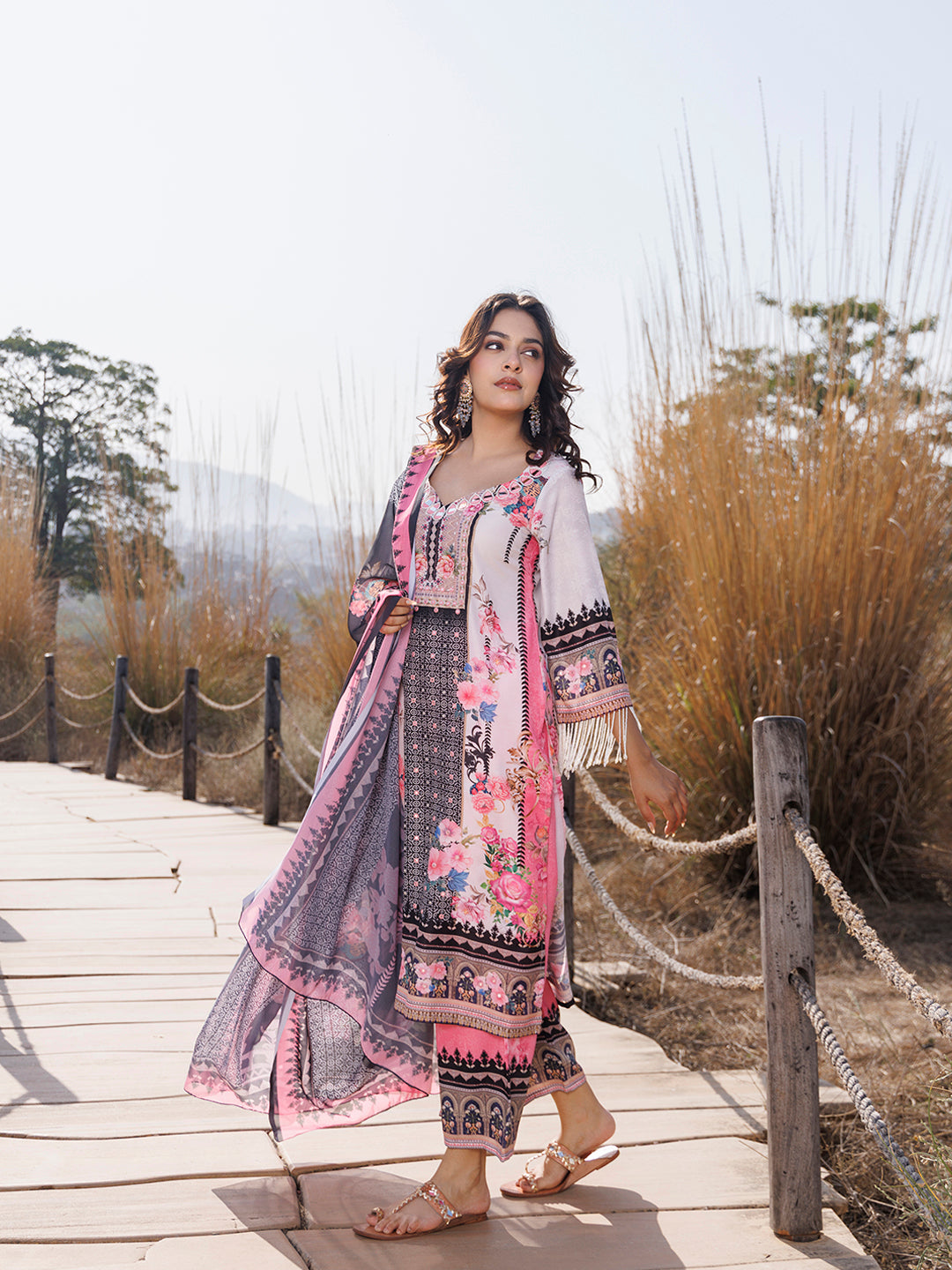 Buttercream Pink Muslin Kurta Set - By Ragavi - qivii