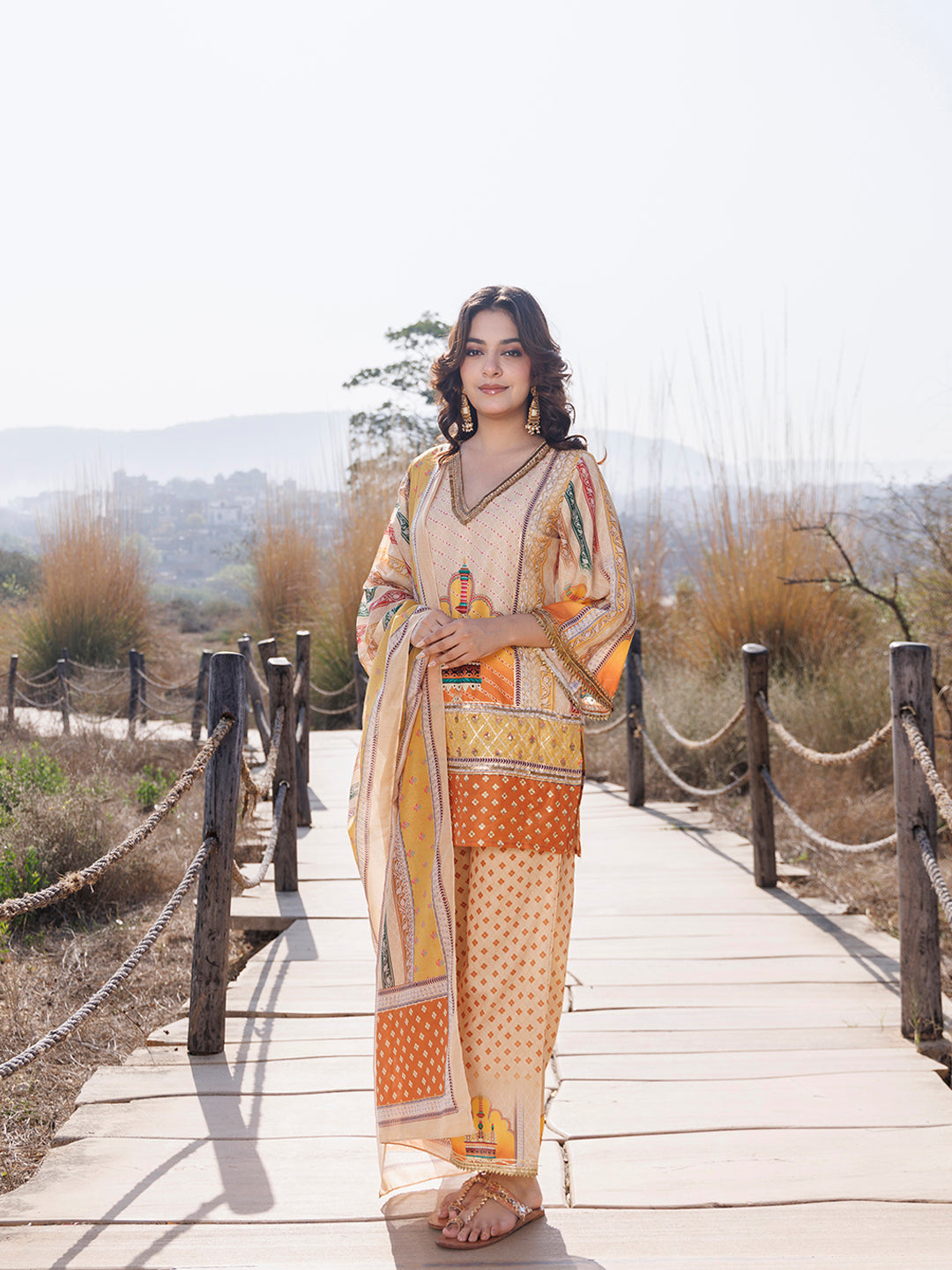 Misted Yellow Muslin Kurta Set - By Ragavi - qivii