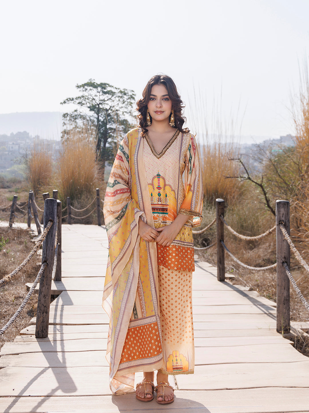 Misted Yellow Muslin Kurta Set - By Ragavi - qivii