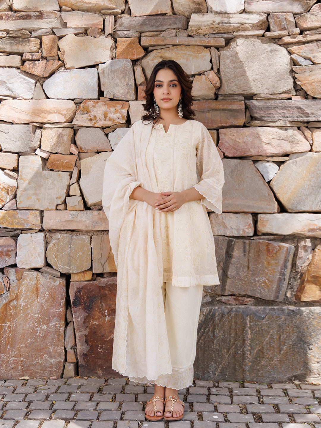 Butter Yellow Chanderi Suit Set - By Ragavi - qivii