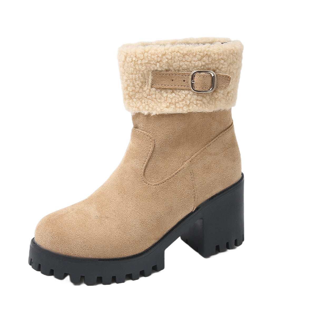 Women's Plush Fleece Lined Snow Boots - Chunky Heel Ankle Winter Fashion Boots (US 4-10)