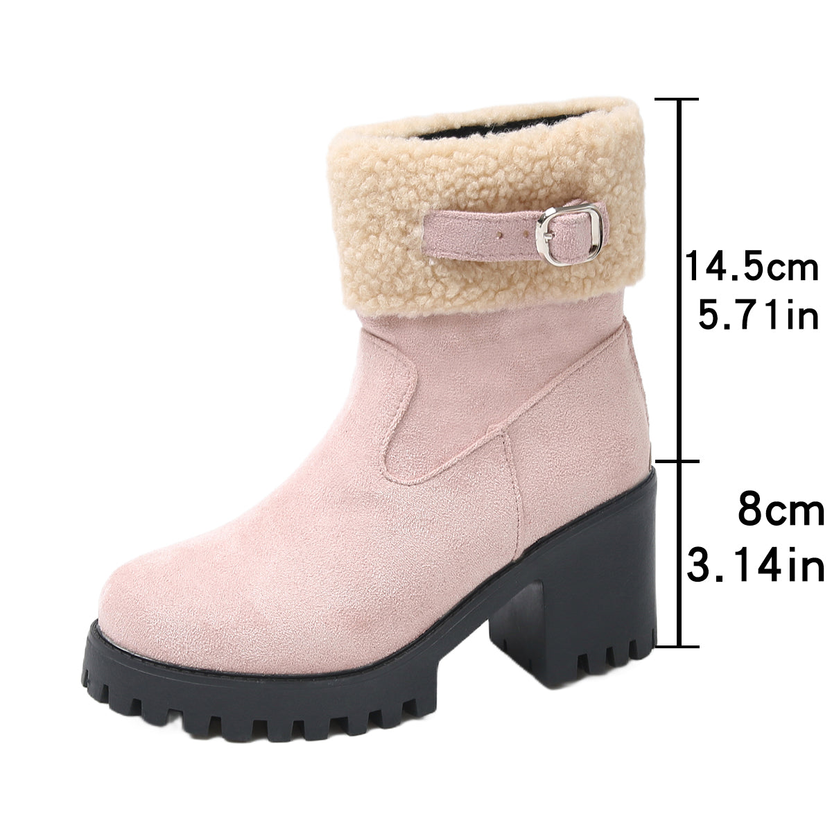Women's Plush Fleece Lined Snow Boots - Chunky Heel Ankle Winter Fashion Boots (US 4-10)