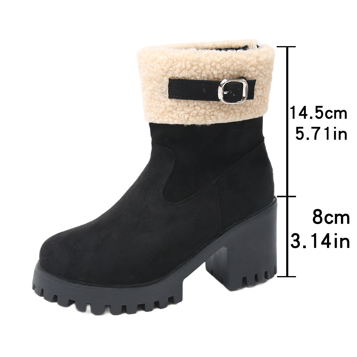 Women's Plush Fleece Lined Snow Boots - Chunky Heel Ankle Winter Fashion Boots (US 4-10)