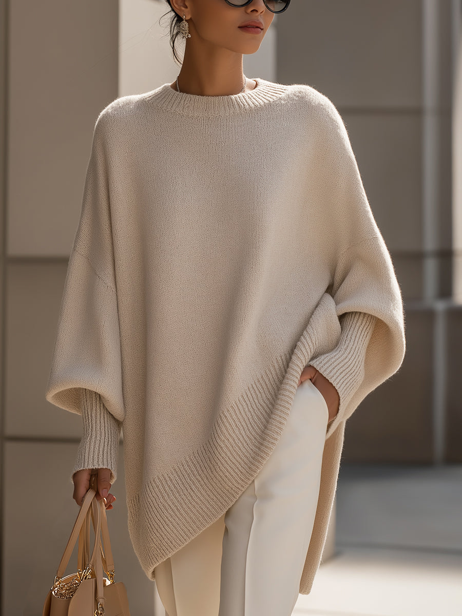 Mona | Cozy Oversized Knit Poncho Sweater by Qivii