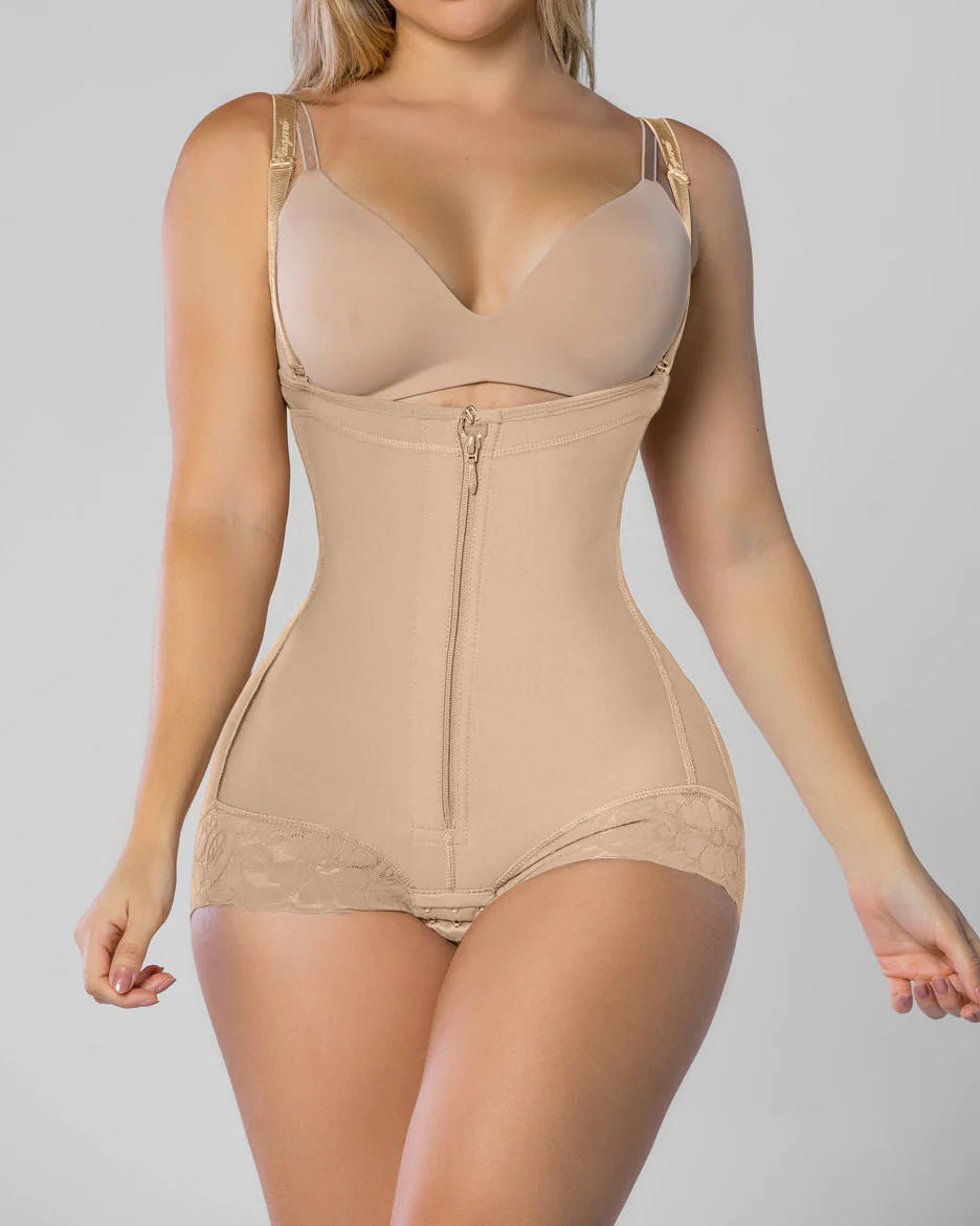 Shapshe® Tummy Control Faja Shaper Bodysuit Zipper Opern Bust