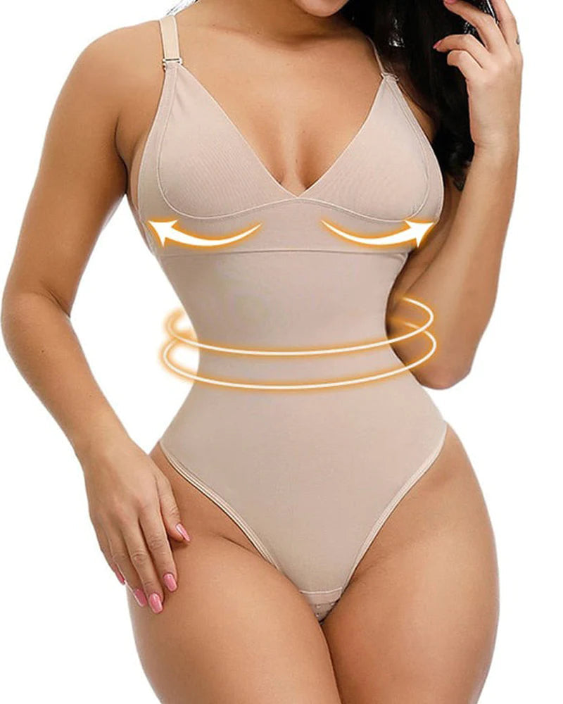 Seamless Tummy Control Bodysuit Butt Lifter Thong Backless Body Shaper - By Qivii