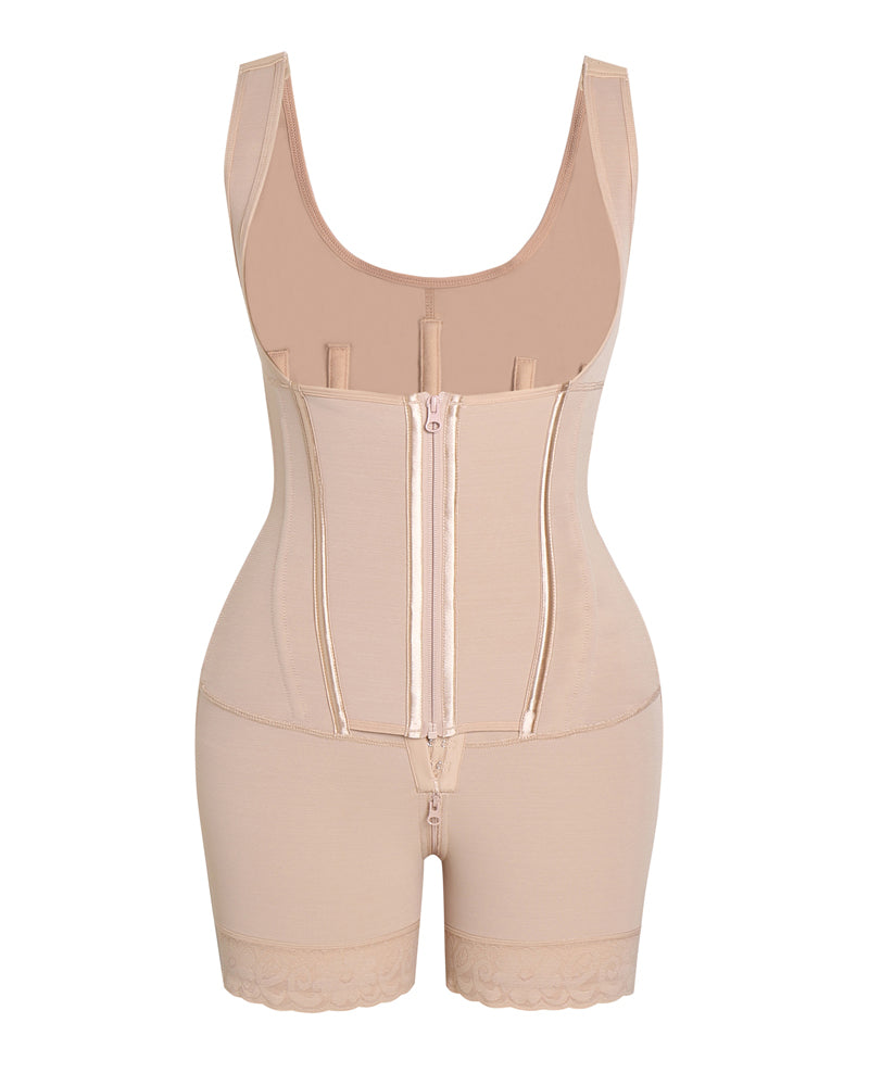Shapshe® High compression Front Zipper Mid Thigh Shapewear