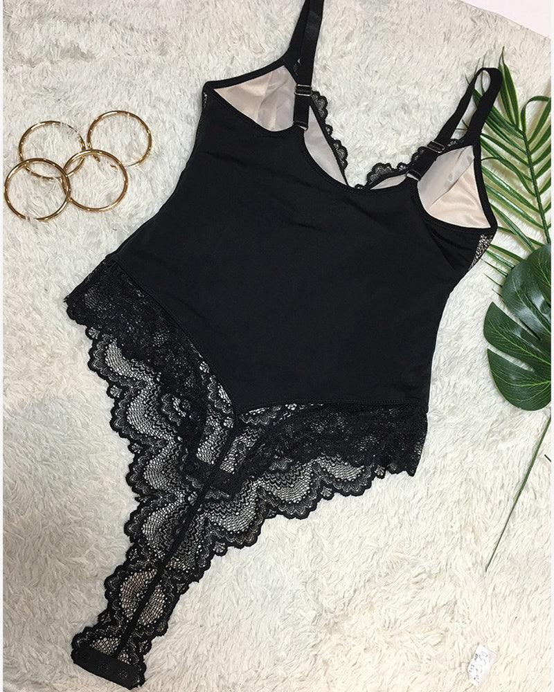 Sculpting One Piece Lace Shapewear Bodysuits - By Qivii