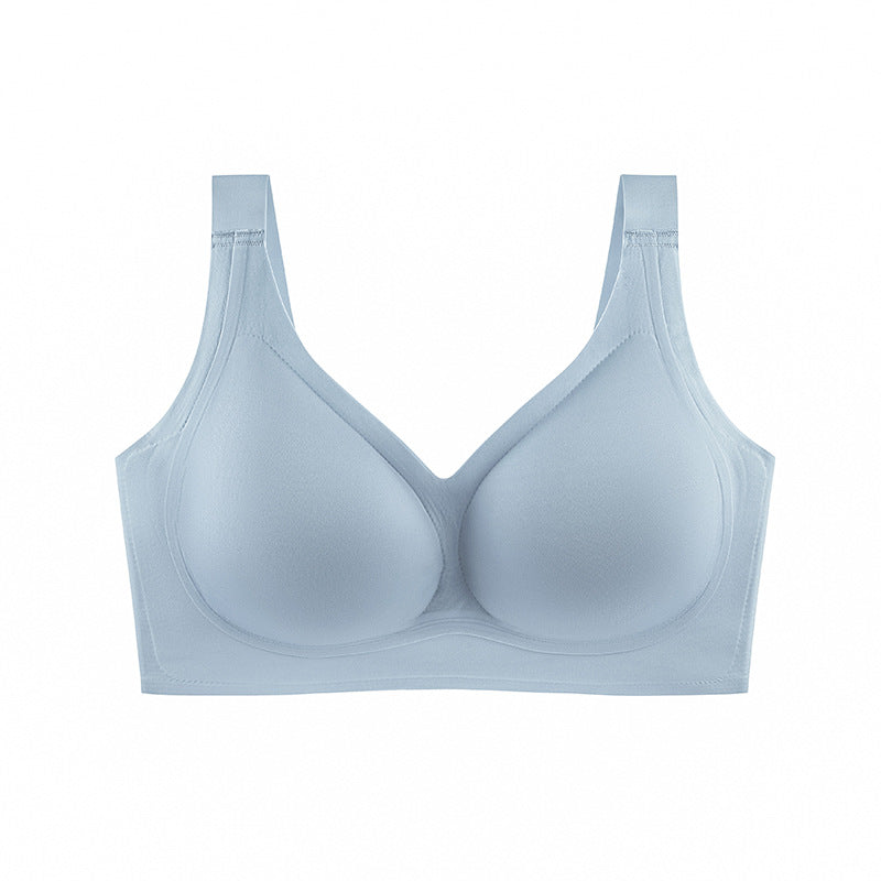 Smooth No Underwire V Neck Bra Seamless Full Coverage Comfort Push Up Bra - By Qivii