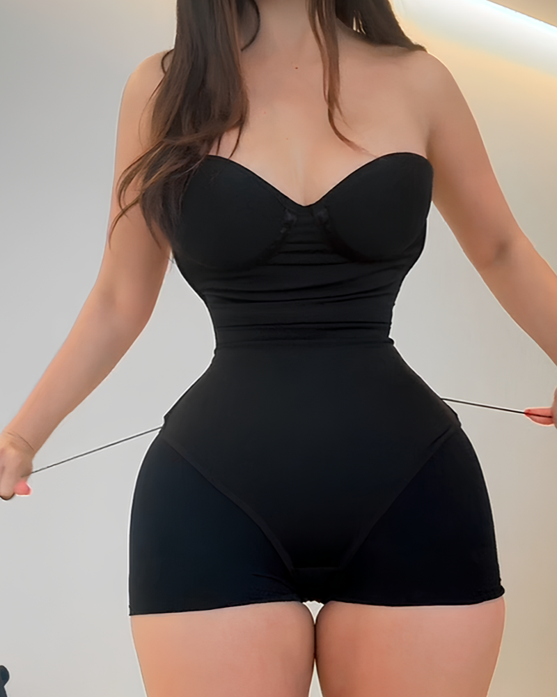 Shapshe® Sexy Back Lace-up Thong Seamless Skinny Bodysuit - By Qivii