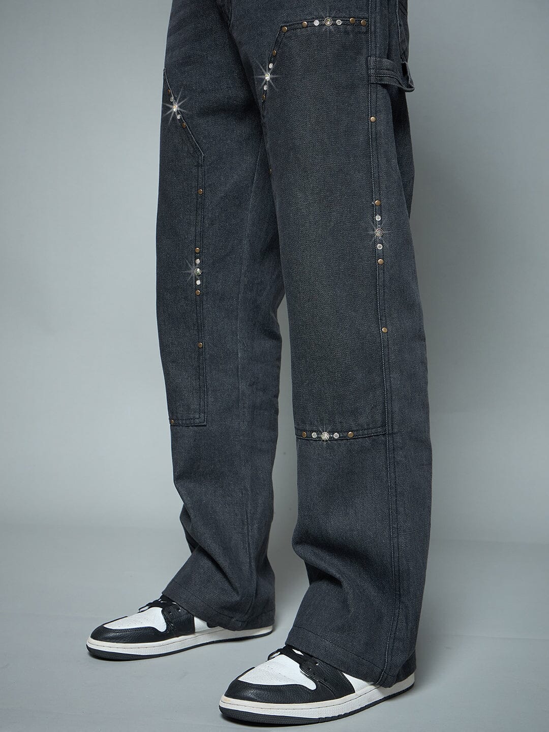 Black Riveted Carpenter Patch Denim