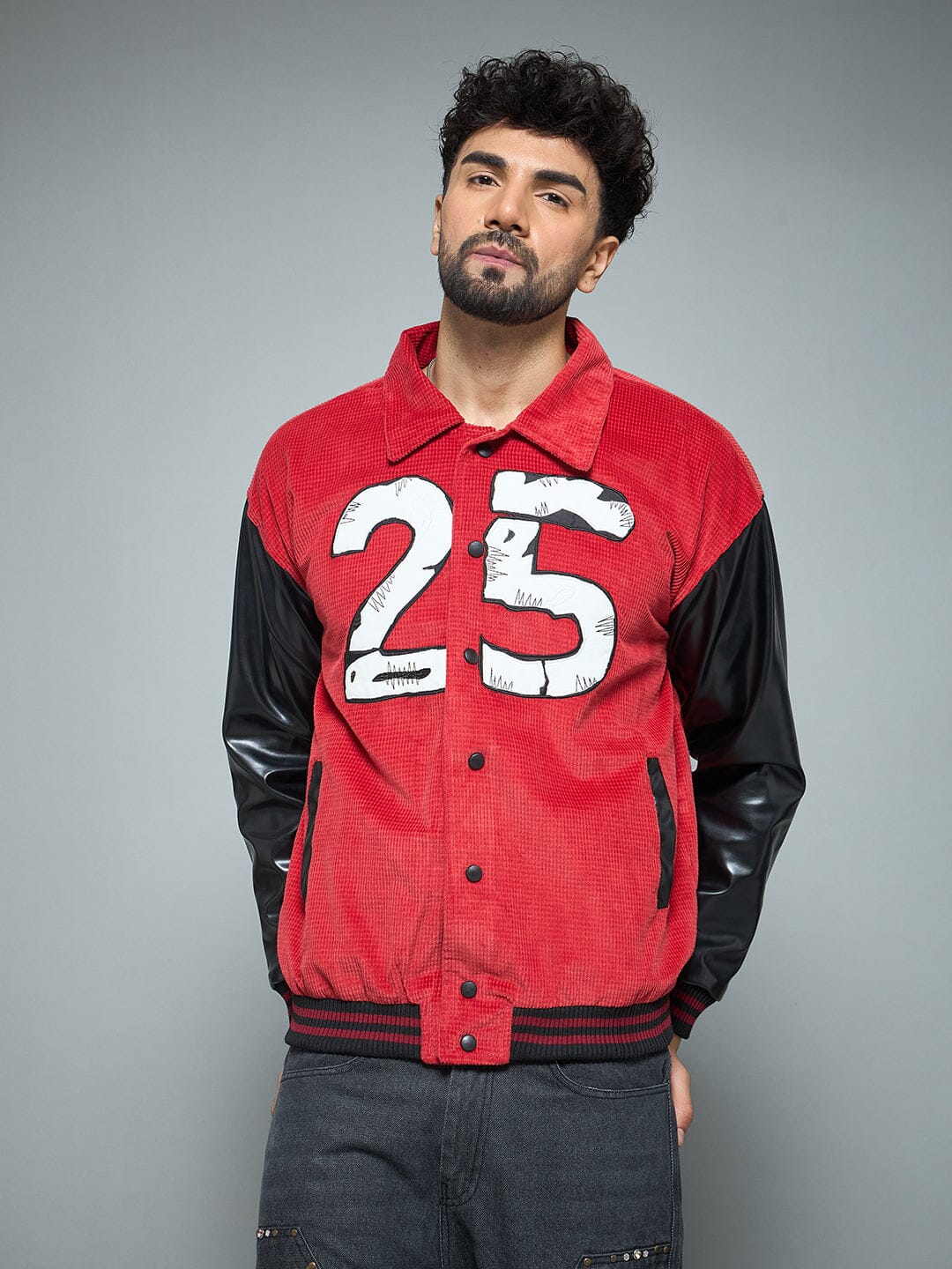 Red Corduroy Applique Jacket