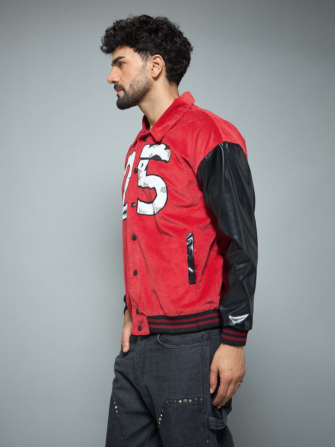 Red Corduroy Applique Jacket