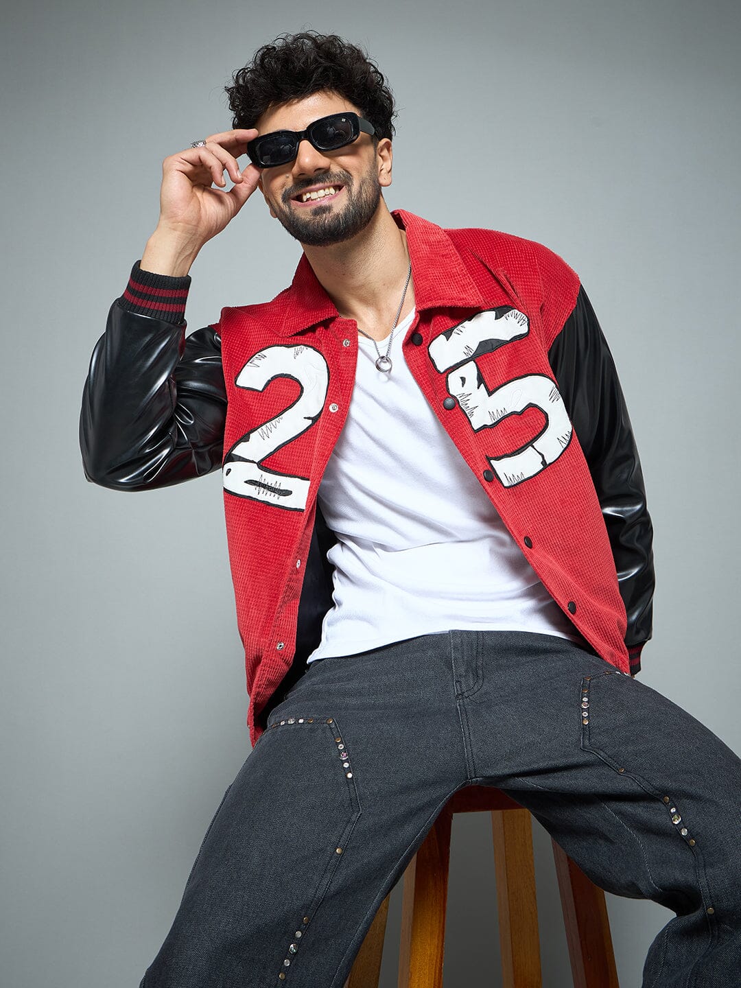 Red Corduroy Applique Jacket