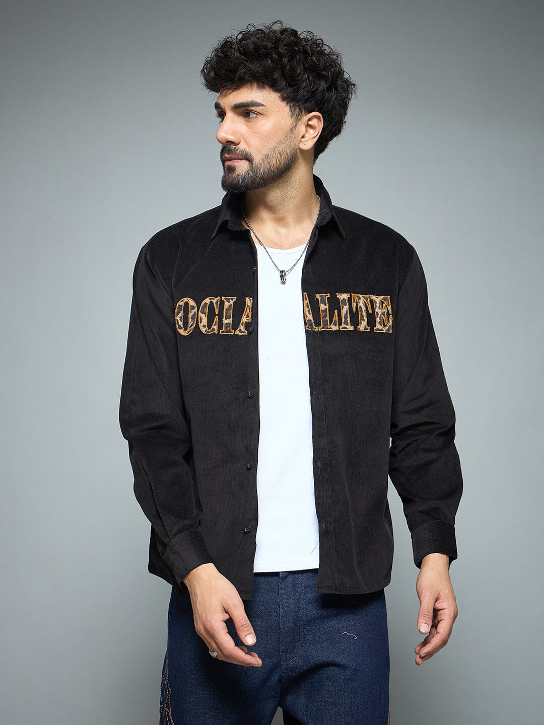 Black Socialite Corduroy Shirt