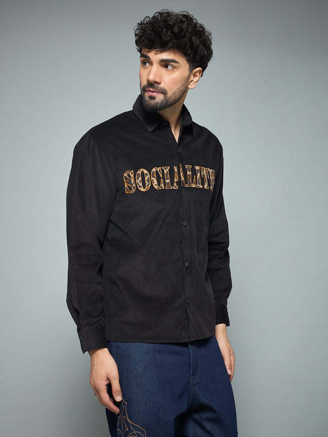 Black Socialite Corduroy Shirt