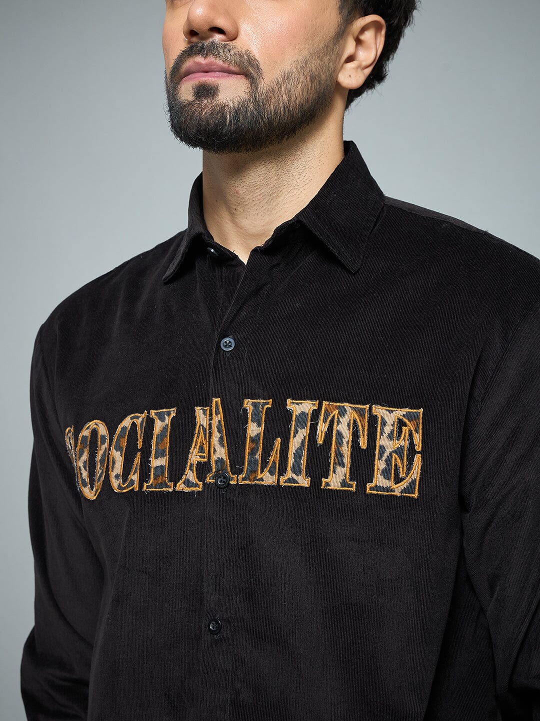 Black Socialite Corduroy Shirt
