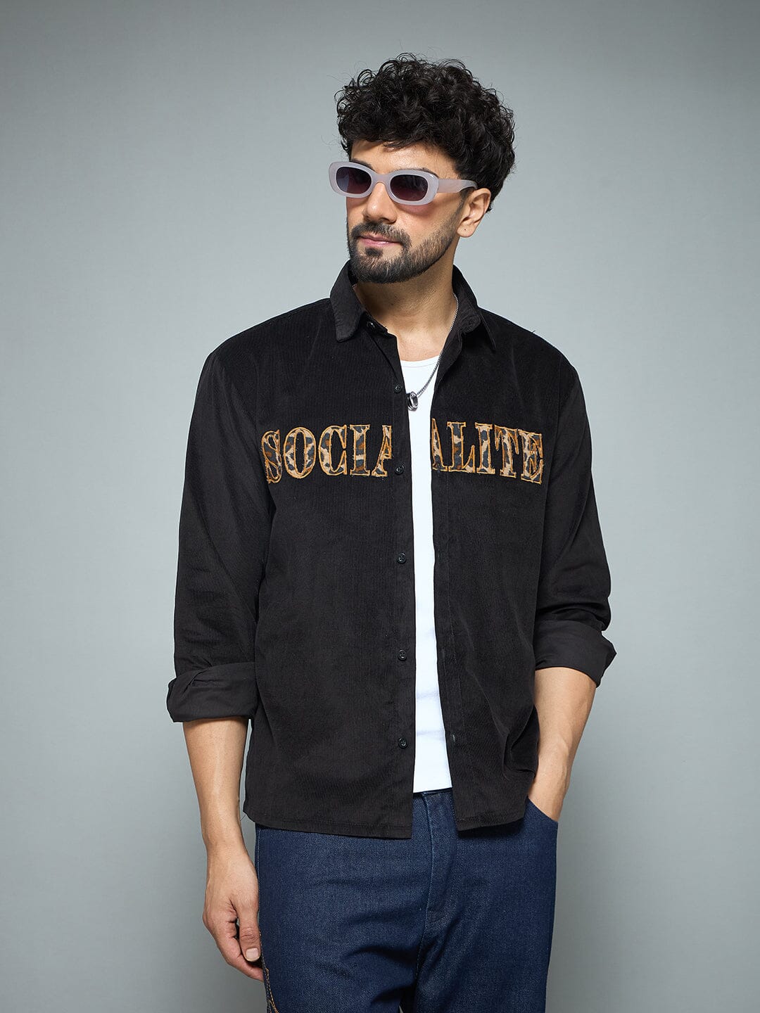 Black Socialite Corduroy Shirt