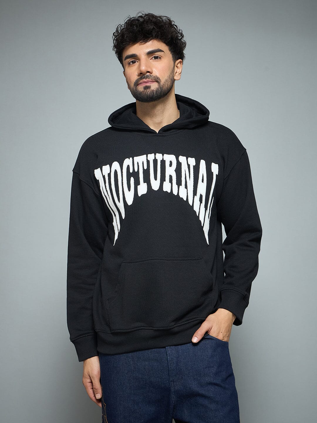 Black Nocturnal Oversized Hoodie