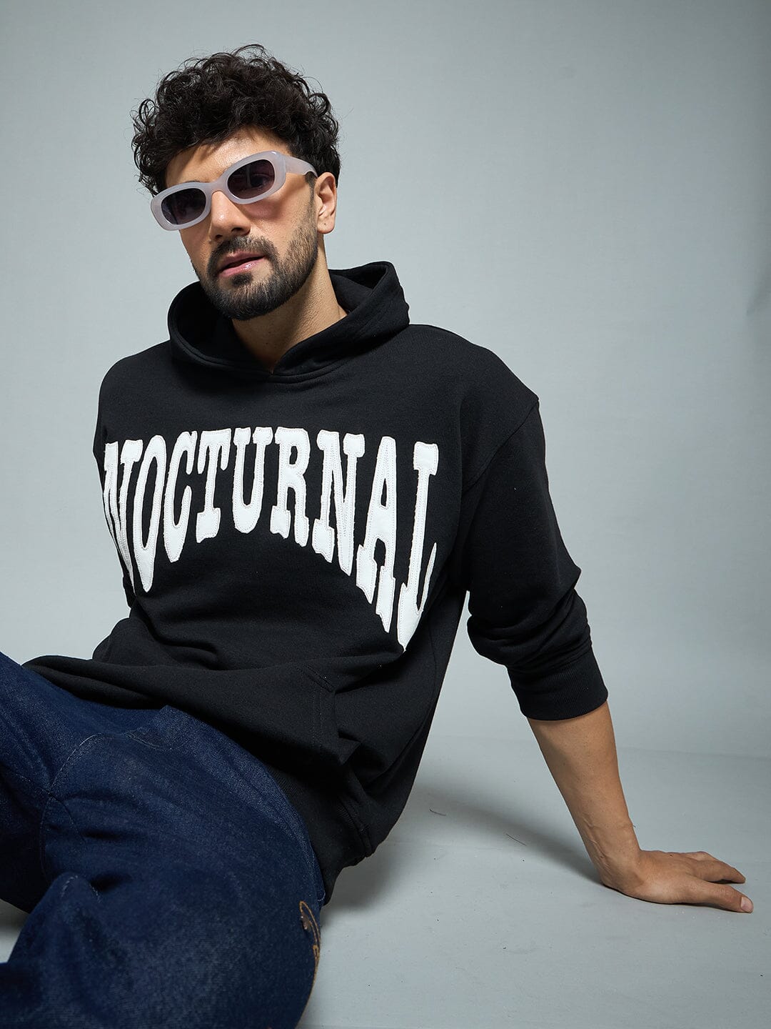 Black Nocturnal Oversized Hoodie