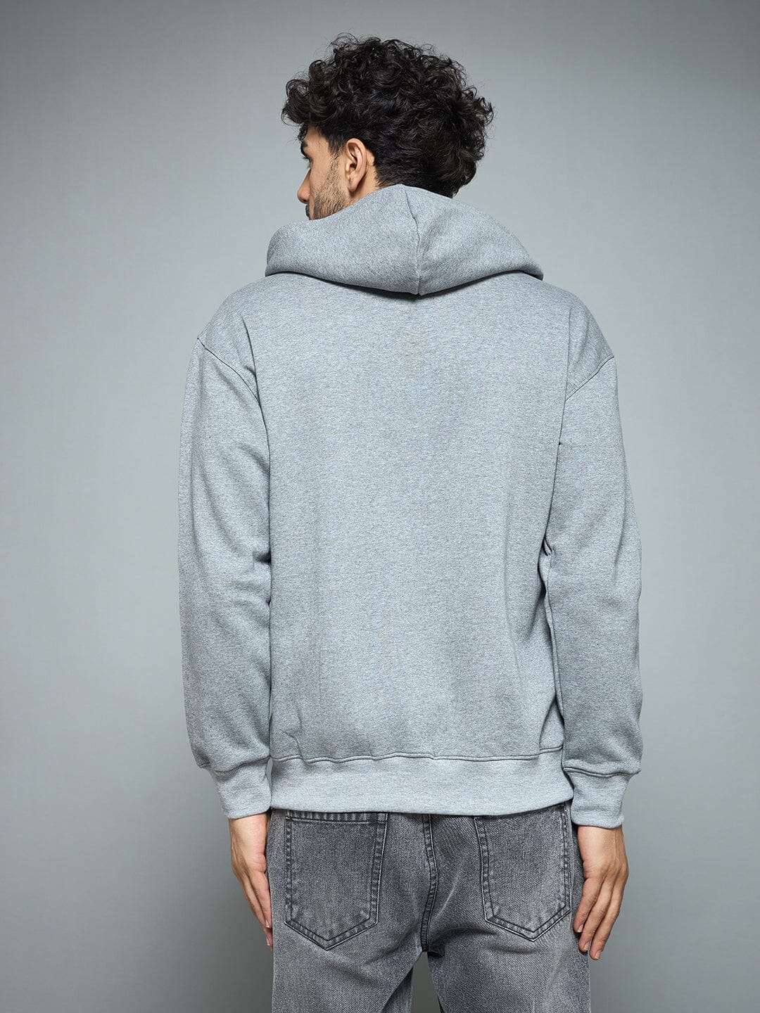 Anthra Melange Racing Graphic Hoodie