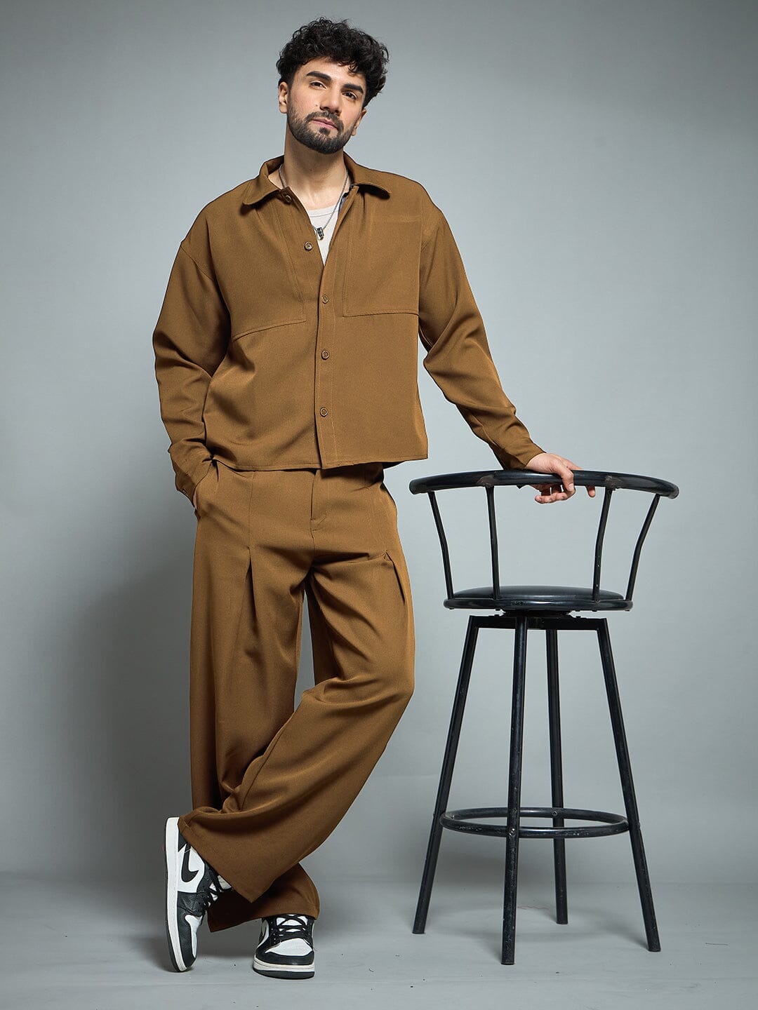 Tan Pleated Korean Pants