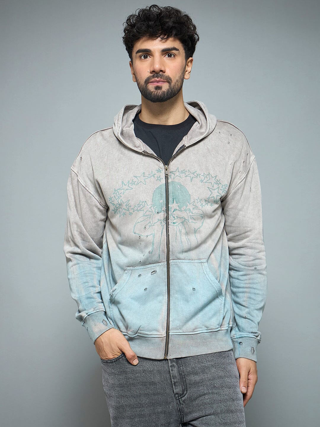 Mould Distressed Vintage Washed Hoodie