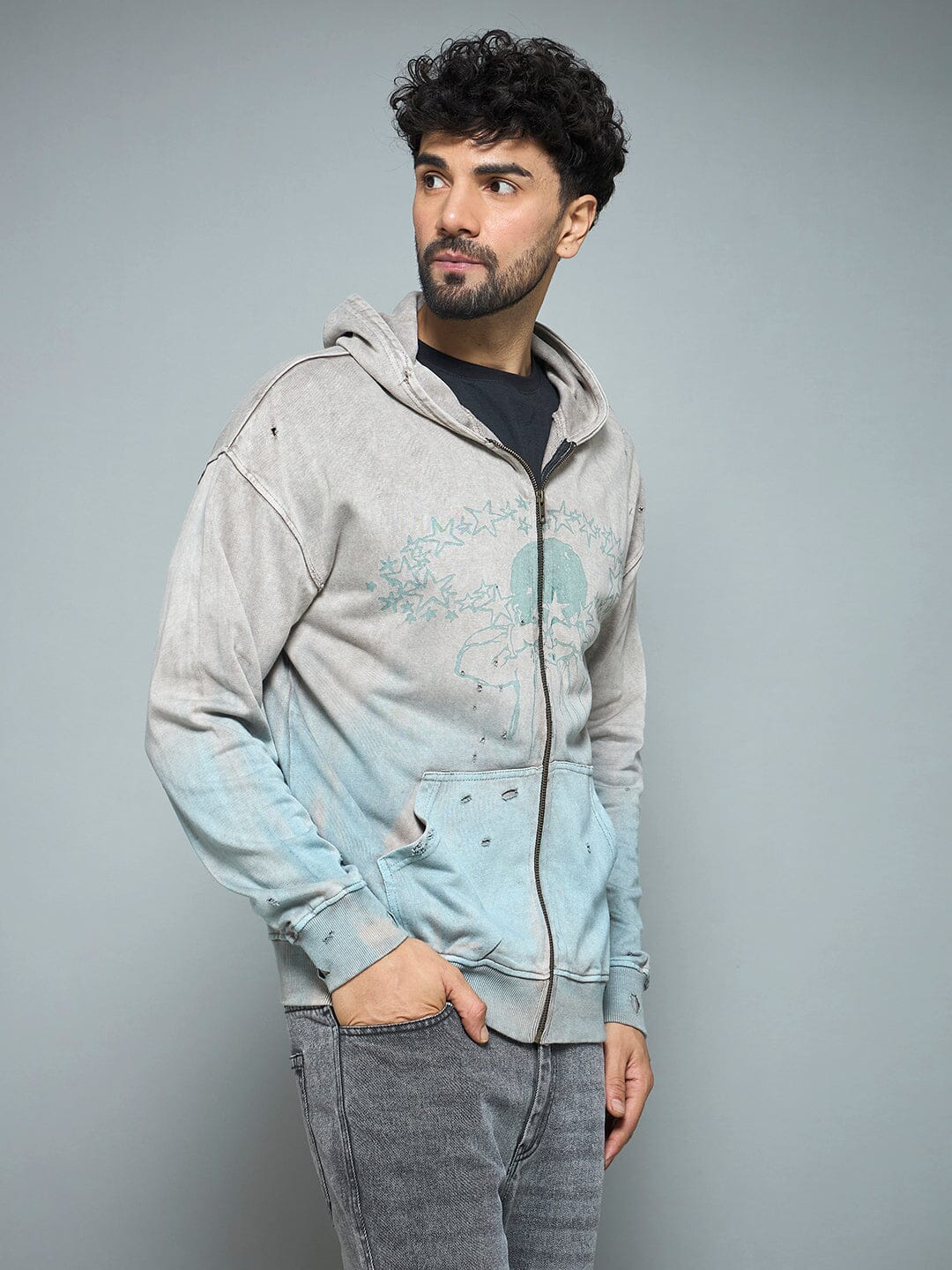 Mould Distressed Vintage Washed Hoodie