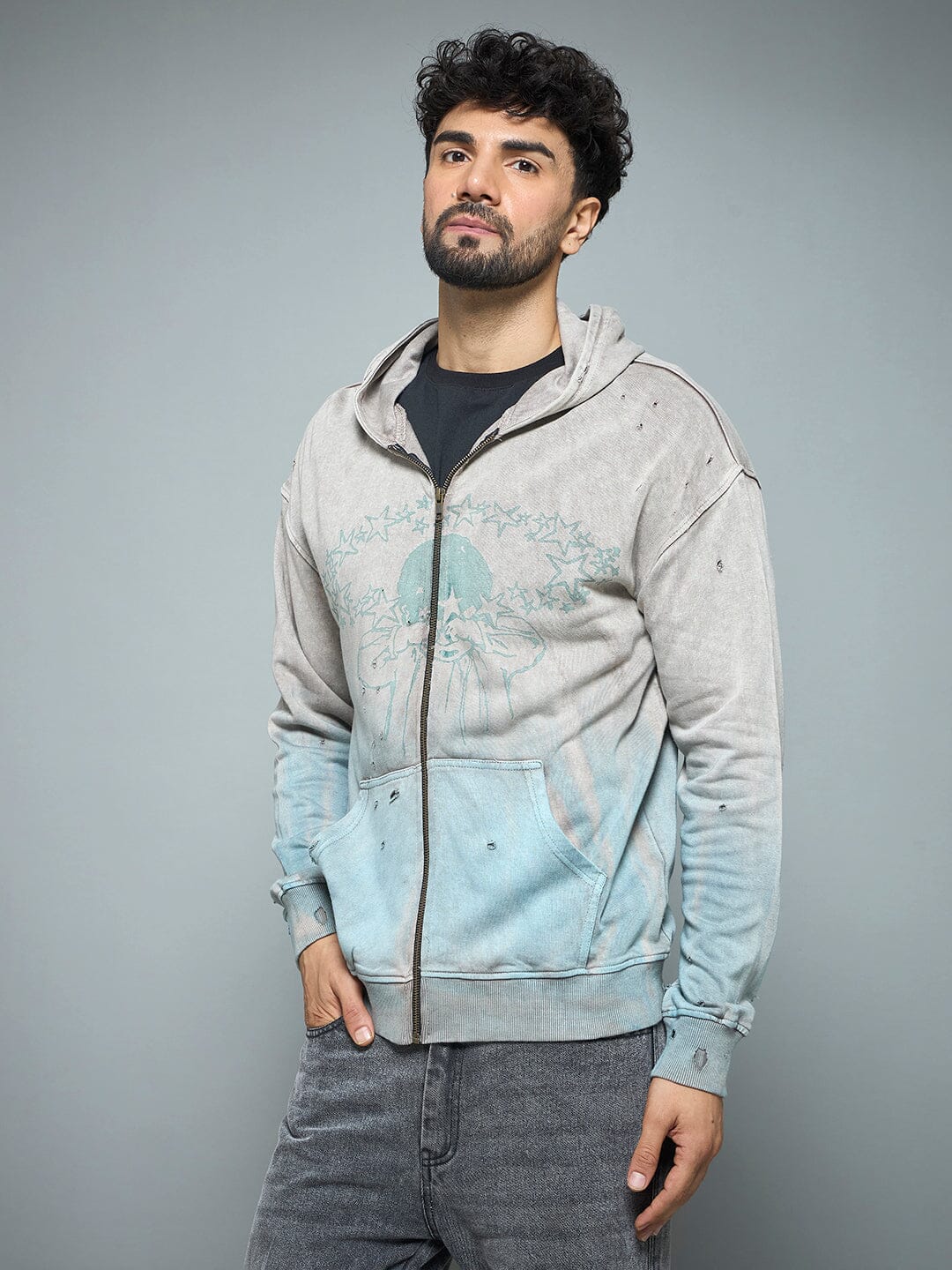 Mould Distressed Vintage Washed Hoodie