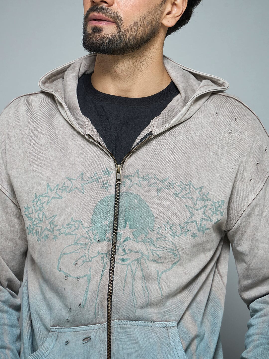 Mould Distressed Vintage Washed Hoodie