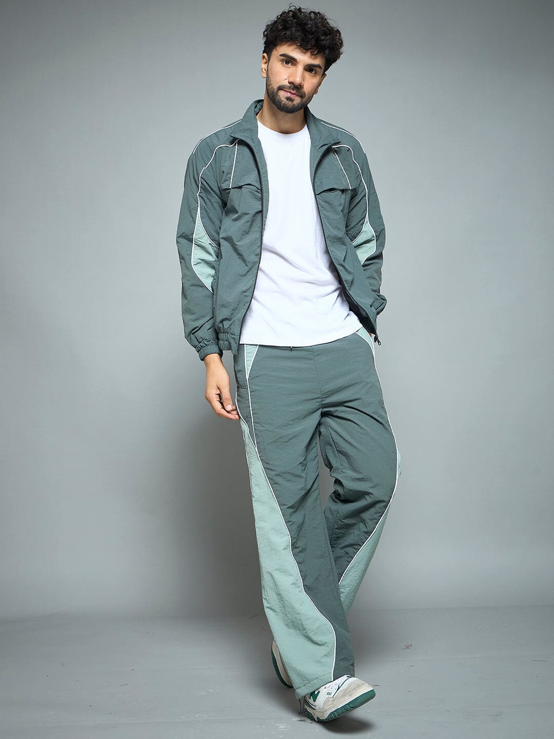 Bottle Green Parachute Cut & Sew Jacket