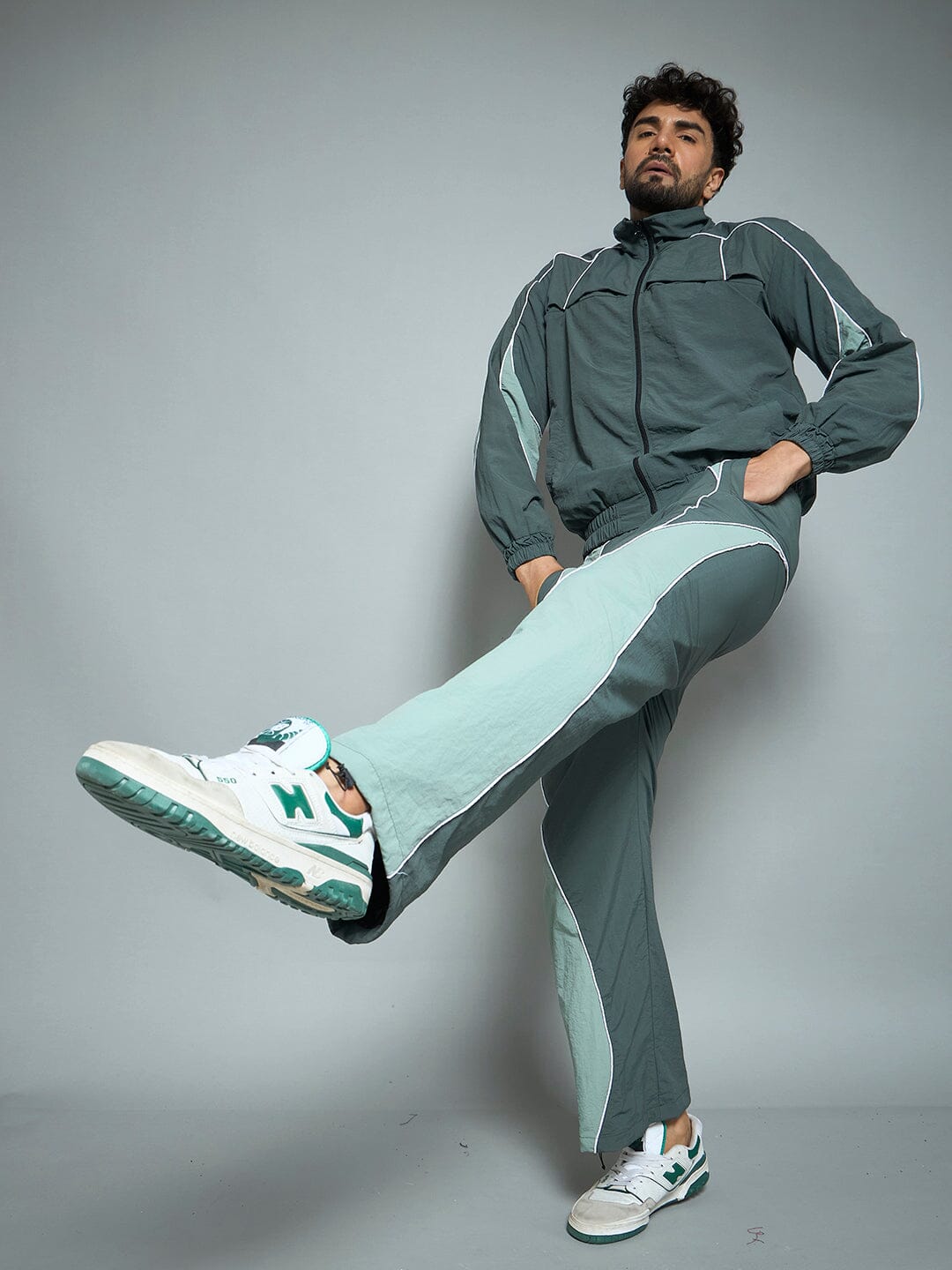 Bottle Green Parachute Cut & Sew Jacket