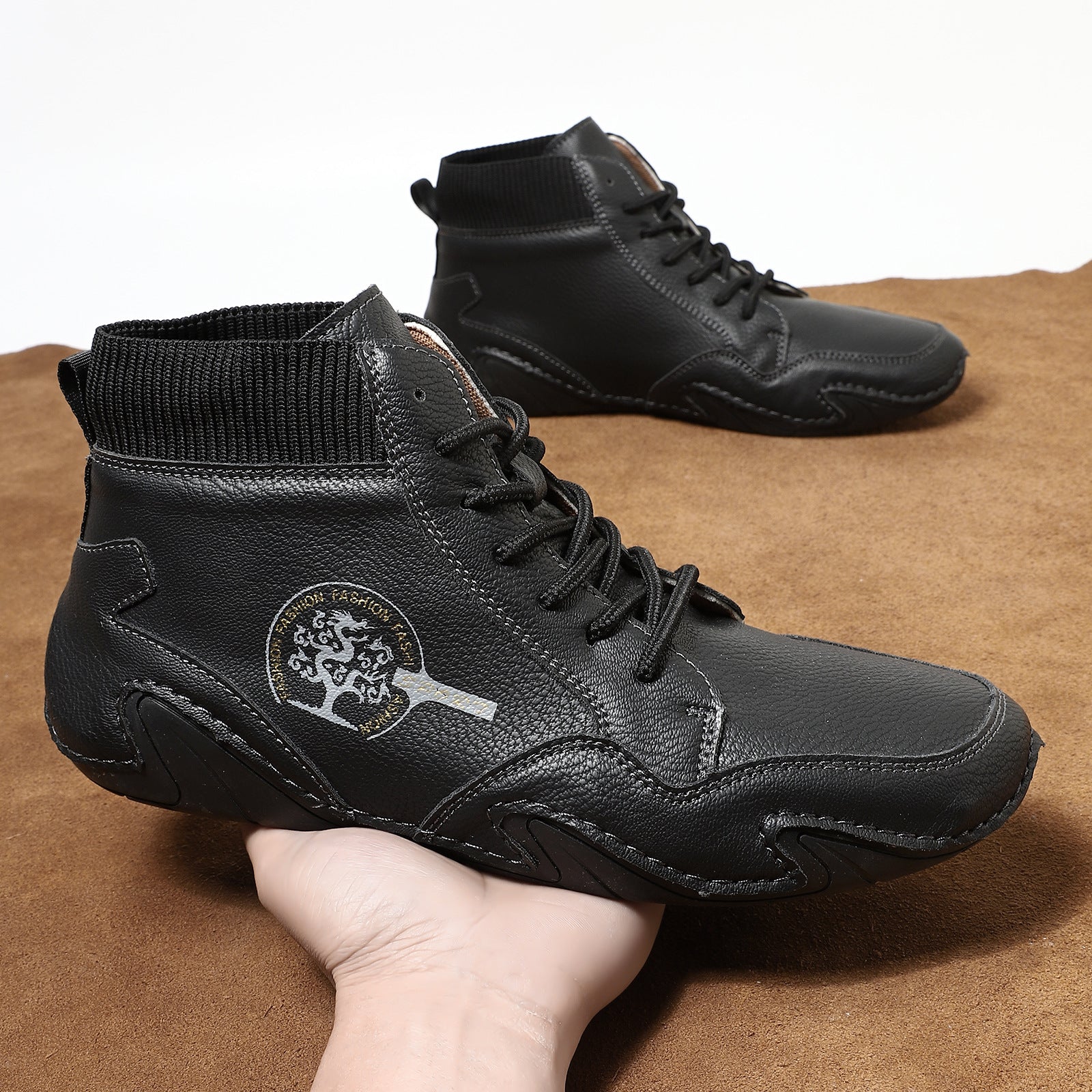 Men’s Best Selling High-Top Sock Lace-Up Chelsea Boots