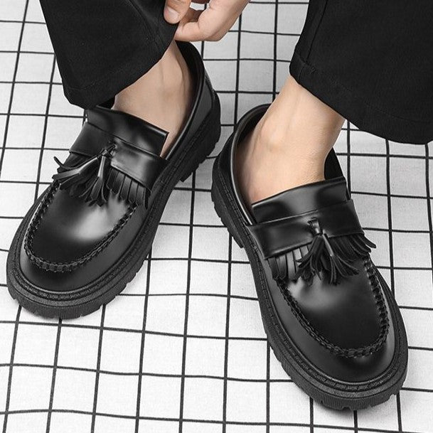 2025 Men's Tassel Loafers - Premium Leather Business Shoes, Versatile for Spring and Autumn, Ideal for Work & Weddings