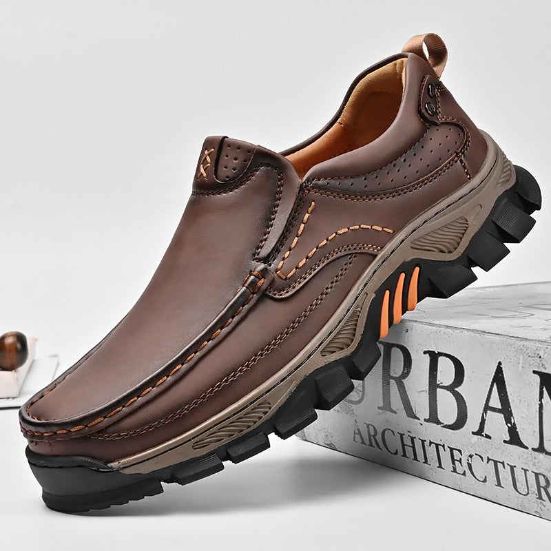 Hot-Selling Men's Leather Loafers – 2025 Spring New Style Slip-On Shoes