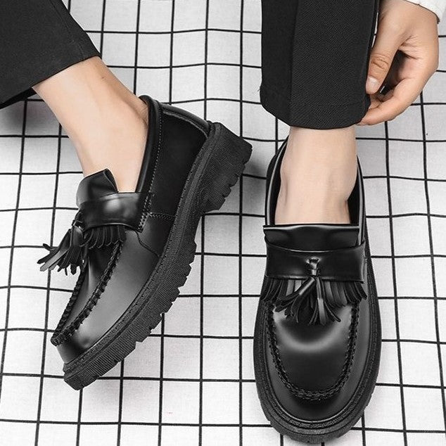 2025 Men's Tassel Loafers - Premium Leather Business Shoes, Versatile for Spring and Autumn, Ideal for Work & Weddings