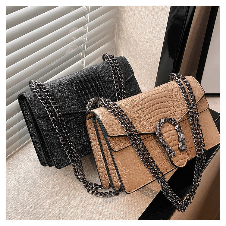 Women's Chain Flap Bag - Trendy PU Leather Shoulder & Crossbody Purse