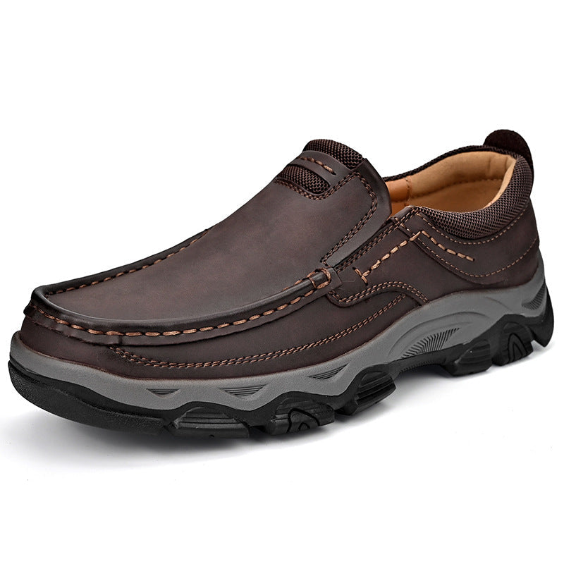 Hot-Selling Men's Leather Loafers – 2025 Spring New Style Slip-On Shoes
