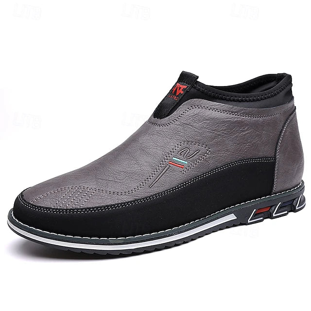 Men's Slip-On Casual Loafers with Faux Leather and Dual-Tone Design – Comfortable and Stylish for Everyday Wear