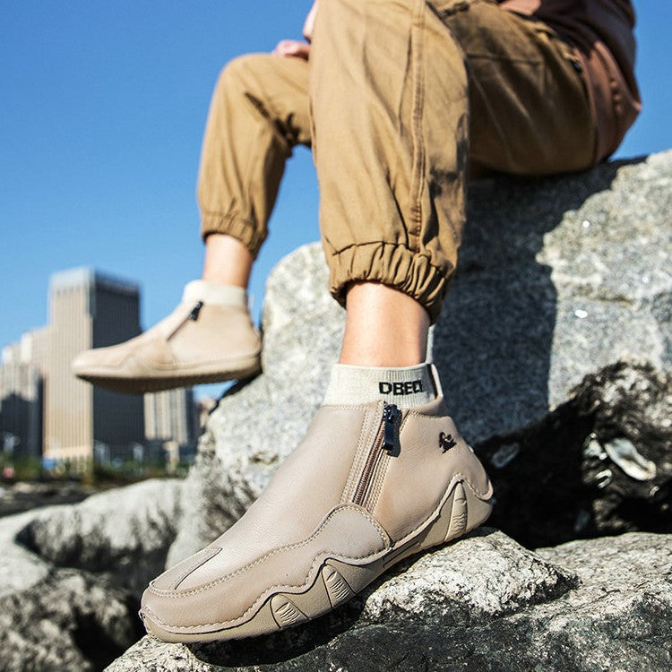 Men's High-Top Martin Boots Winter Warmth and Durability Large Size Outdoor Casual Footwear