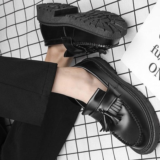 2025 Men's Tassel Loafers - Premium Leather Business Shoes, Versatile for Spring and Autumn, Ideal for Work & Weddings
