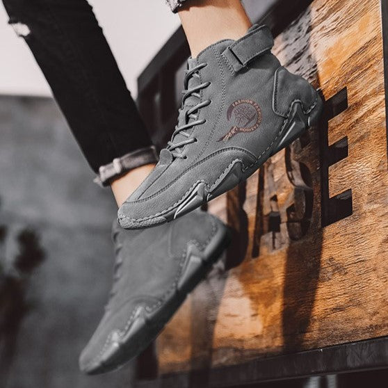 Men’s High-Top Handmade Suede Leather Casual Martin Boots