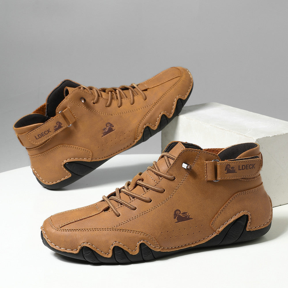 Men’s Octopus High-Top Lace-Up Handmade Casual Martin Boots
