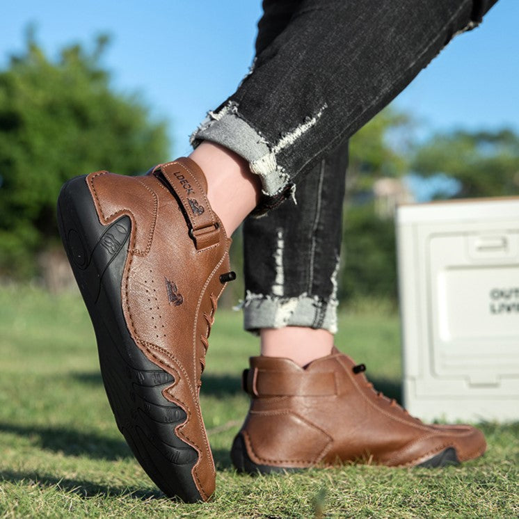 Men’s Octopus High-Top Lace-Up Hand-Sewn Casual Work Boots