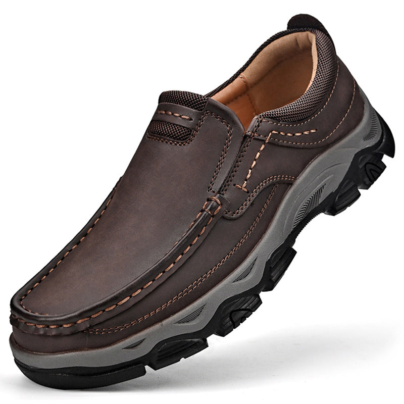 Hot-Selling Men's Leather Loafers – 2025 Spring New Style Slip-On Shoes