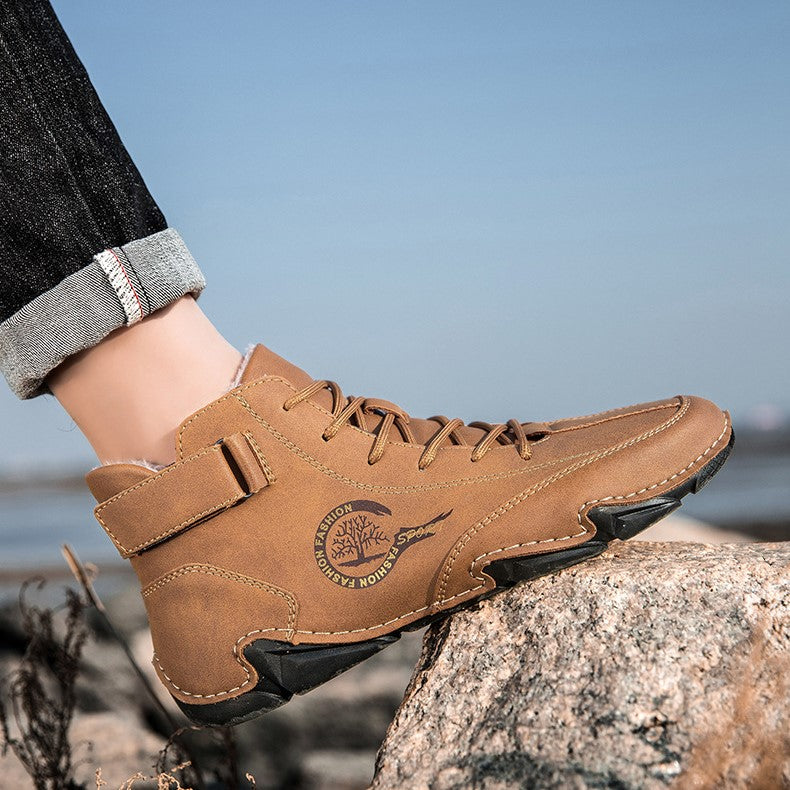 Men's High-Top Winter Suede Martin Boots Handmade Casual Boots